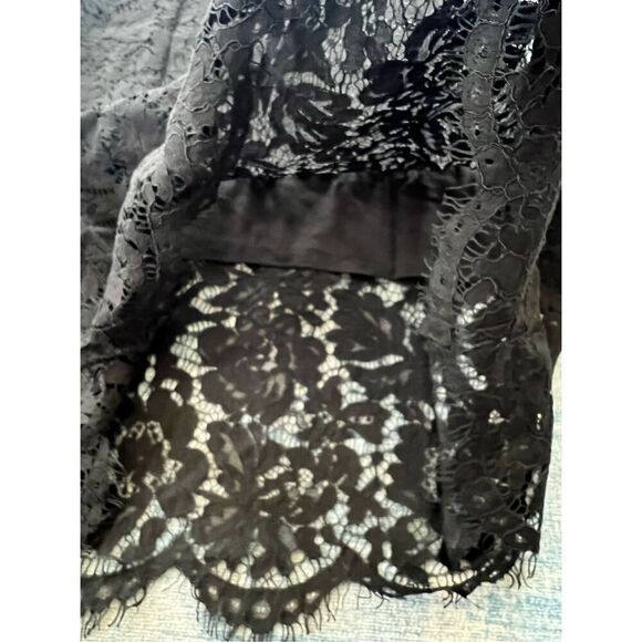 NWT! Chaser Black Floral Lace Scallop Hem Strappy Slip Dress Medium - Picture 6 of 9